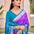 purple color pochampalli silk blend fabric ethnic woven designer partywear saree