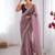 onion color stylish gold net fabric graceful girlie saree