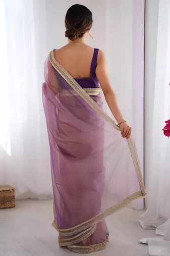 onion stylish gold net graceful girlie saree