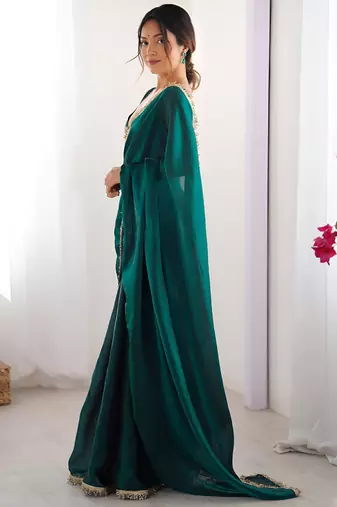 rama space art silk blend saree with zalar lace border ethnic girlie saree