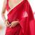 red color space art silk fabric saree with zalar lace border ethnic girlie saree