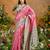 Pink handloom weaving paper silk saree with matching paper silk blouse