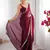 wine color space art silk fabric saree with zalar lace border ethnic girlie saree
