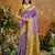 Purple handloom weaving paper silk saree with matching paper silk blouse