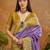 Purple handloom weaving paper silk saree with matching paper silk blouse
