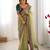 pista color banarasi crush fabric graceful partywear sequins embroidered saree