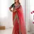red color banarasi crush fabric graceful partywear sequins embroidered saree