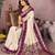 off white color handloom silk blend fabric weaving designer ethnic partywear saree