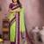 green color handloom silk blend fabric weaving designer ethnic partywear saree