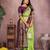 green color handloom silk blend fabric weaving designer ethnic partywear saree