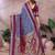 blue color handloom silk blend fabric weaving designer ethnic partywear saree