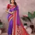 lavender color handloom silk blend fabric weaving designer ethnic partywear saree