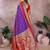 lavender color handloom silk blend fabric weaving designer ethnic partywear saree