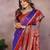 lavender color handloom silk blend fabric weaving designer ethnic partywear saree