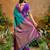 Blue pure handloom saree with matching blouse