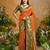 Orange pure handloom saree with matching blouse