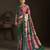 green color stylish digital printed silk blend crepe fabric saree for trendy looks