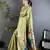peacock & floral motifs pista green tissue paithani saree