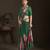 green color stylish digital printed silk blend crepe fabric saree for trendy looks