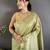 peacock & floral motifs pista green tissue paithani saree