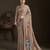 beige color stylish digital printed silk blend crepe fabric saree for trendy looks