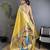 peacock & floral motifs yellow tissue paithani saree