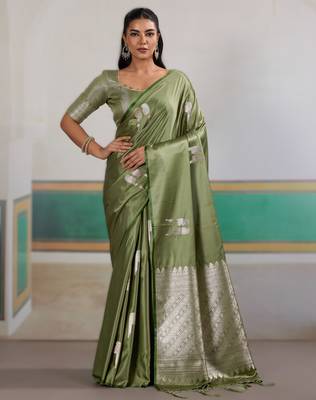 Green new pure satin weaving outfit  premium quality 1