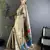 peacock & floral motifs beige tissue paithani saree