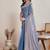 Light Blue Color Fendy Chiffon Saree With Running Blouse