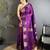motifs zari weaving purple soft silk banarasi saree