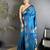 motifs zari weaving blue soft silk banarasi saree