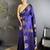 motifs zari weaving violet soft silk banarasi saree