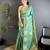 motifs zari weaving seagreen soft silk banarasi saree