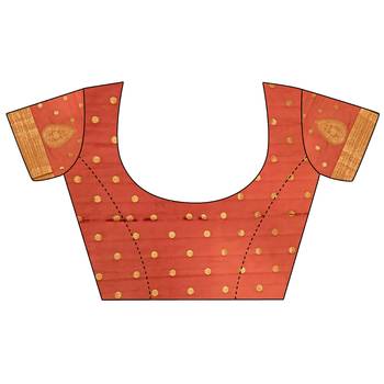 motifs zari weaving orange soft silk blend banarasi saree 4