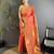 motifs zari weaving orange soft silk banarasi saree