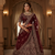 maroon thread work velvet lehenga set choli with dupatta with double dupatta