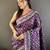 jacquard woven pattern purple lichi soft silk banarasi saree
