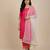 pink embroidered cotton kurta pant set with dupatta