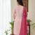 pink cotton woemsn kurta set with embroidered work