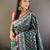 jacquard woven pattern dark green lichi soft silk banarasi saree