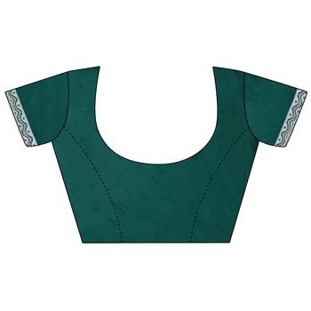 jacquard woven pattern dark green lichi soft silk blend banarasi saree 4