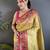 zari weaving golden yellow tissue paithani saree