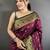 intricate motifs wine soft silk banarasi saree
