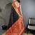 intricate motifs black soft silk banarasi saree