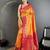 intricate motifs orange soft silk banarasi saree