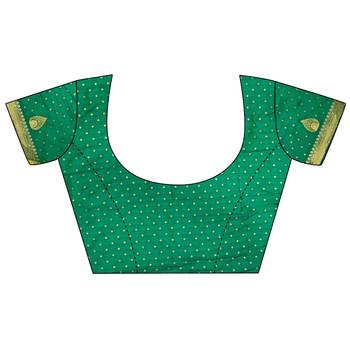 intricate motifs pista green soft silk blend banarasi saree 4