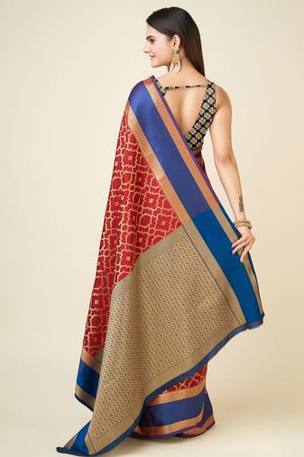 woven design red lichi silk kanchipuram sarees saree