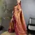 intricate  zari weaving wine soft silk blend dharmavaram saree