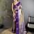 intricate zari weaving purple soft silk blend dharmavaram saree