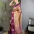 intricate  zari weaving wine soft silk blend dharmavaram saree